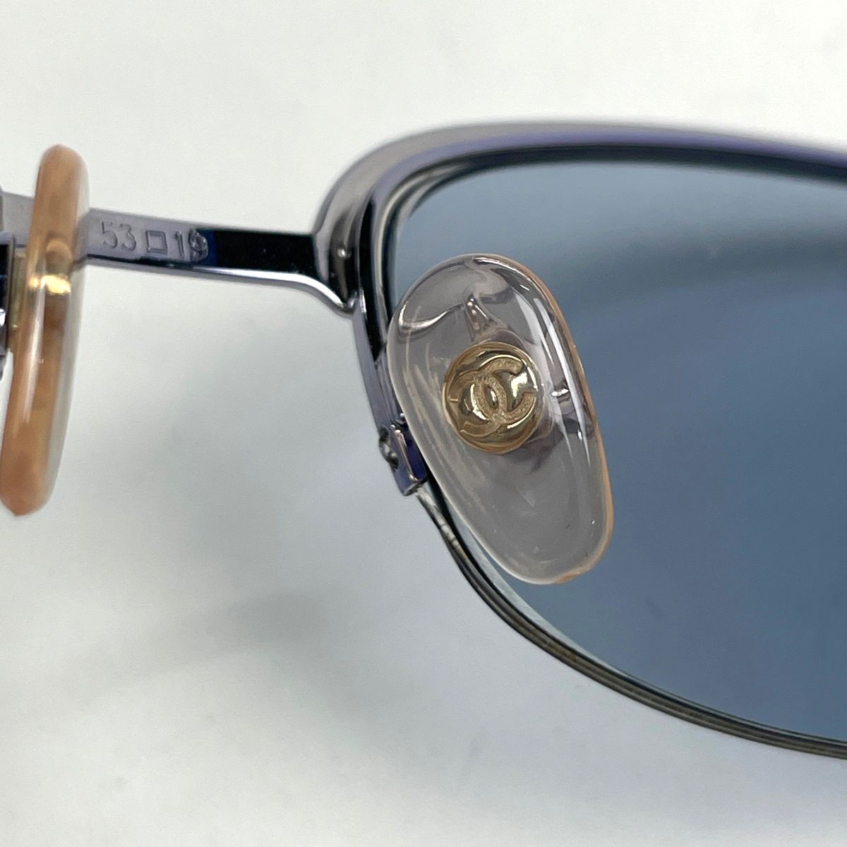 Chanel CC Logo Sunglasses Eyewear Metal Blue — view 4