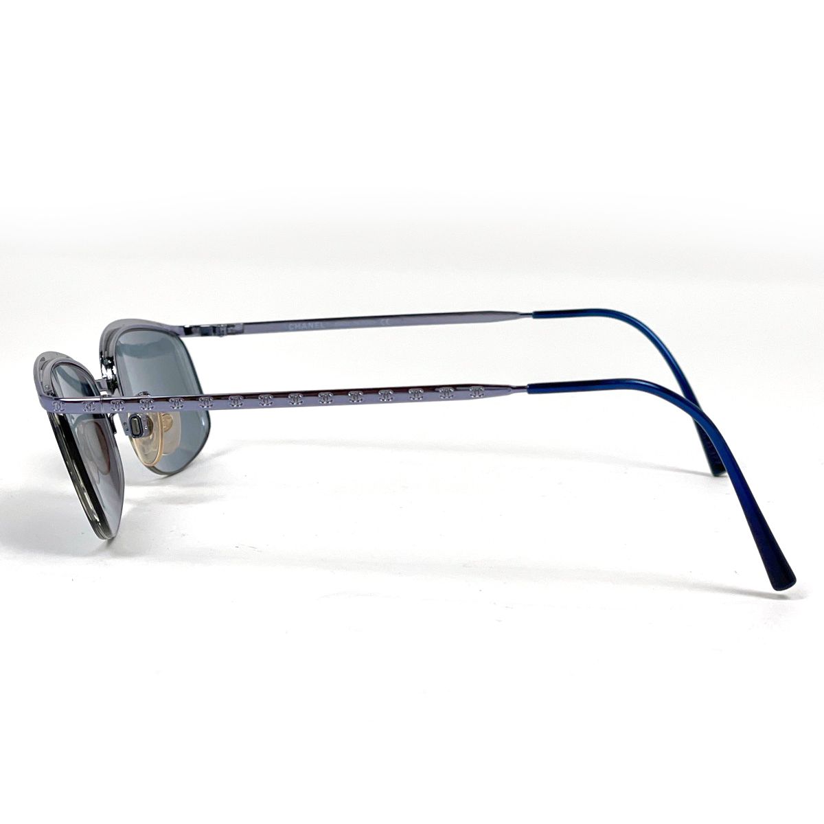 Chanel CC Logo Sunglasses Eyewear Metal Blue — view 2