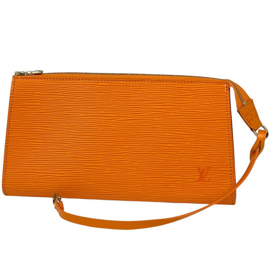 Louis Vuitton Pochette Makeup Cosmetics Pouch Epi Mandarin