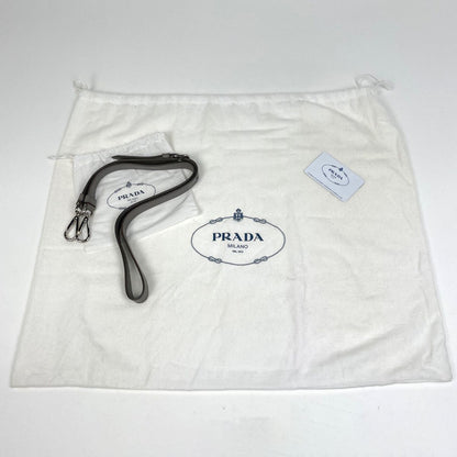 Prada Logo Handbag 2-Way Leather Gray — view 9