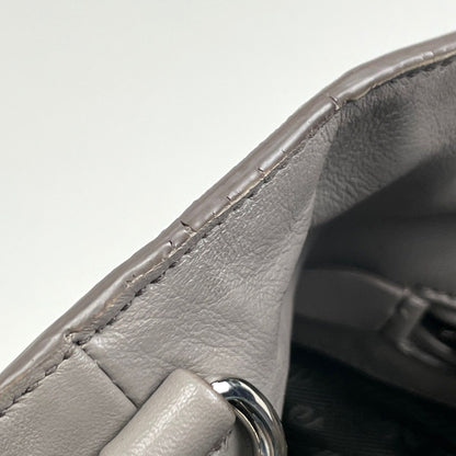 Prada Logo Handbag 2-Way Leather Gray — view 5