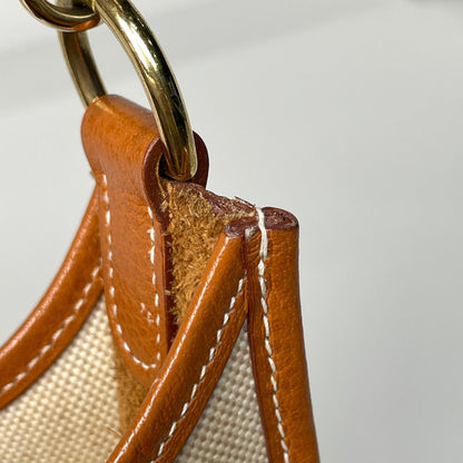 Hermes Evelyne 1 GM Perforated Logo Shoulder Bag Toile Ash Natural Brown — view 7