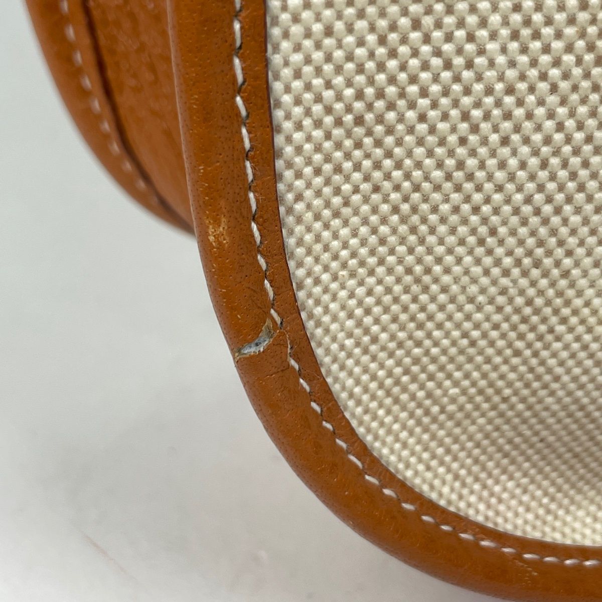 Hermes Evelyne 1 GM Perforated Logo Shoulder Bag Toile Ash Natural Brown — view 3
