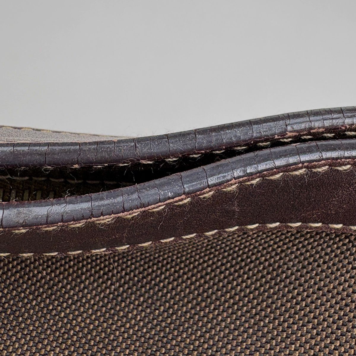 Prada Logo Jacquard Shoulder Bag Canvas Brown — view 6