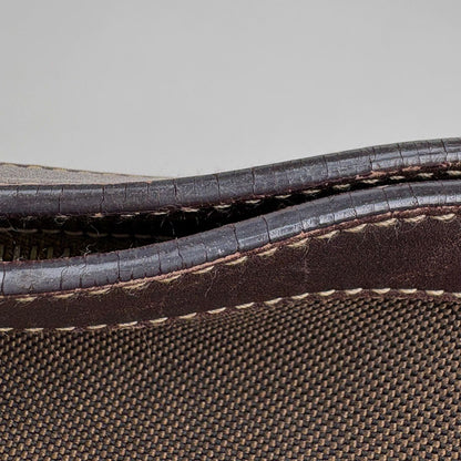Prada Logo Jacquard Shoulder Bag Canvas Brown — view 6