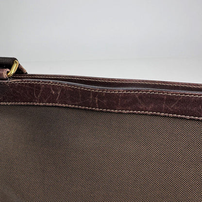 Prada Logo Jacquard Shoulder Bag Canvas Brown — view 5