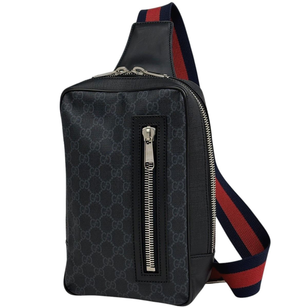 Gucci GG Pattern Belt Bag Soft Supreme Black