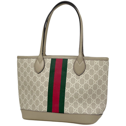 Gucci Ophidia Small Tote Sherry Line Web GG Supreme Beige