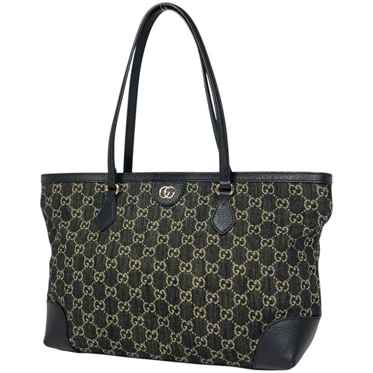 Gucci GG Pattern Tote Denim Black