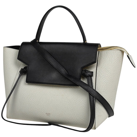 Celine Belt Bag Mini 2-Way Leather White Navy