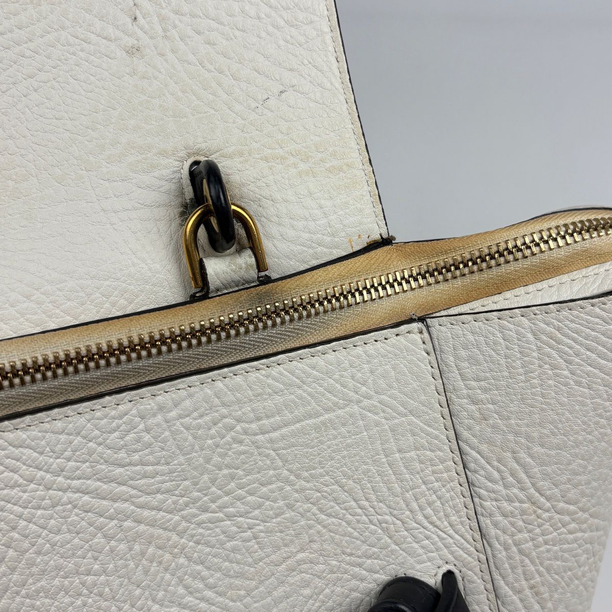 Celine Belt Bag Mini 2-Way Leather White Navy — view 9