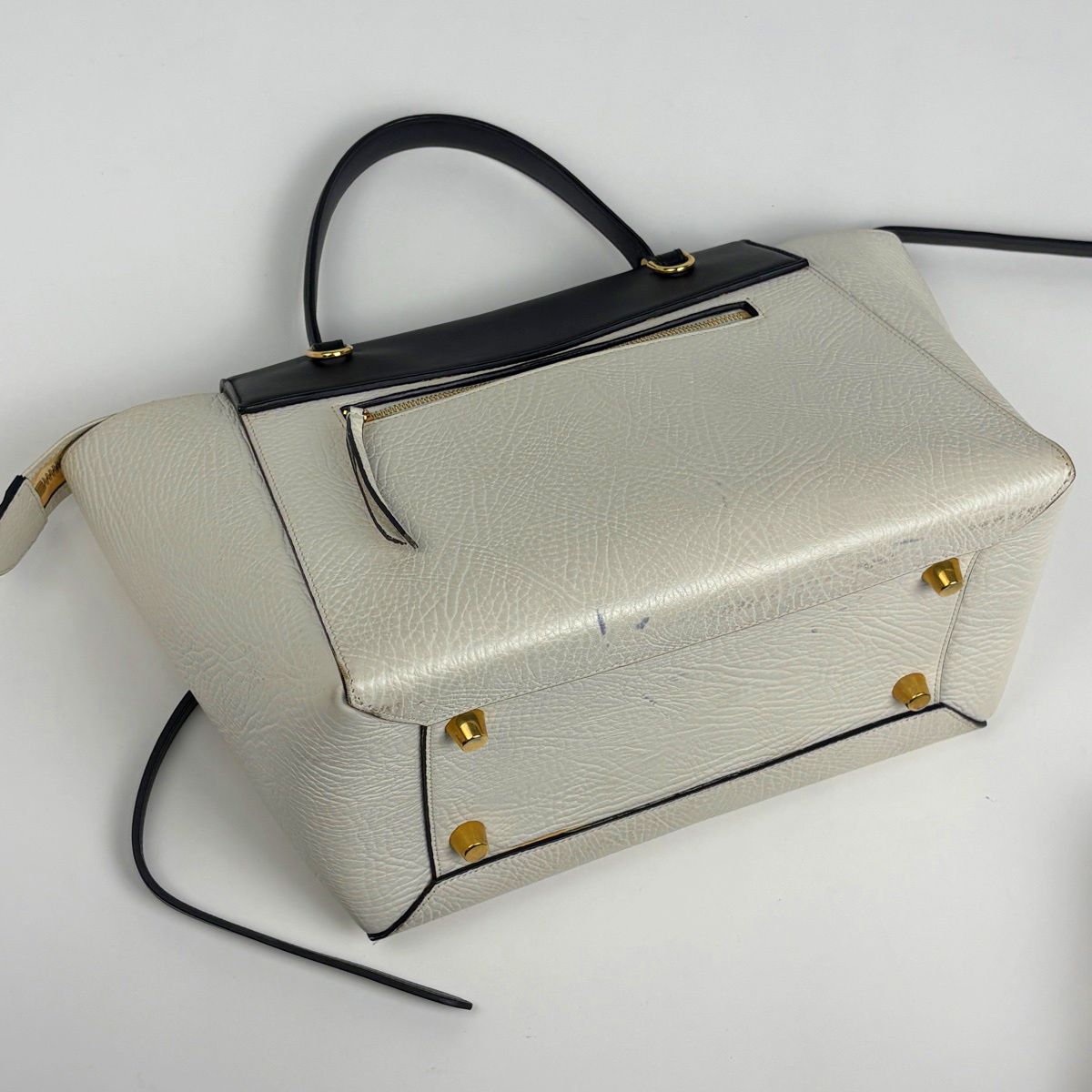 Celine Belt Bag Mini 2-Way Leather White Navy — view 2