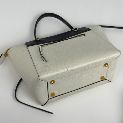 Celine Belt Bag Mini 2-Way Leather White Navy — view 2