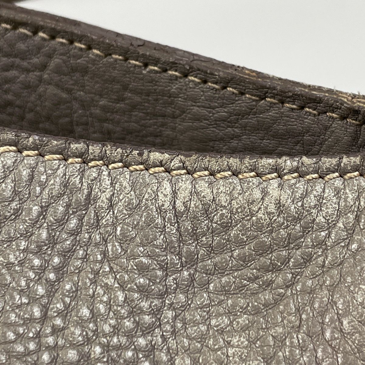 Prada Logo Shoulder Bag Leather Gray — view 4