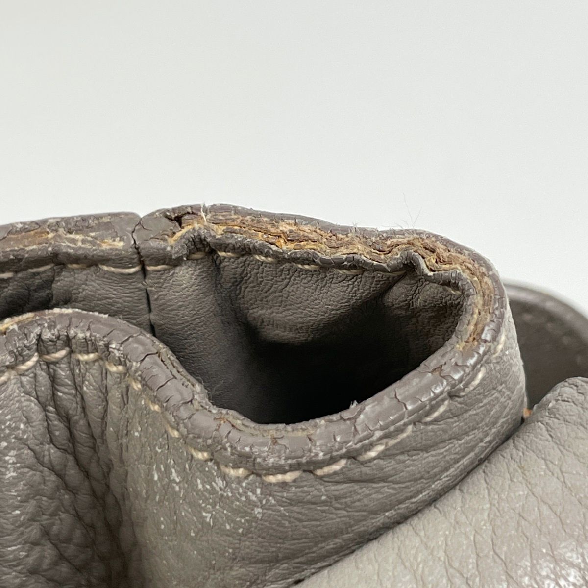 Prada Logo Shoulder Bag Leather Gray — view 5