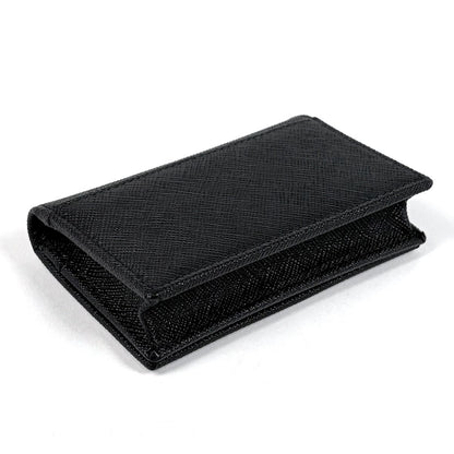 Prada Logo Card Case Business Saffiano Leather Nero — view 2