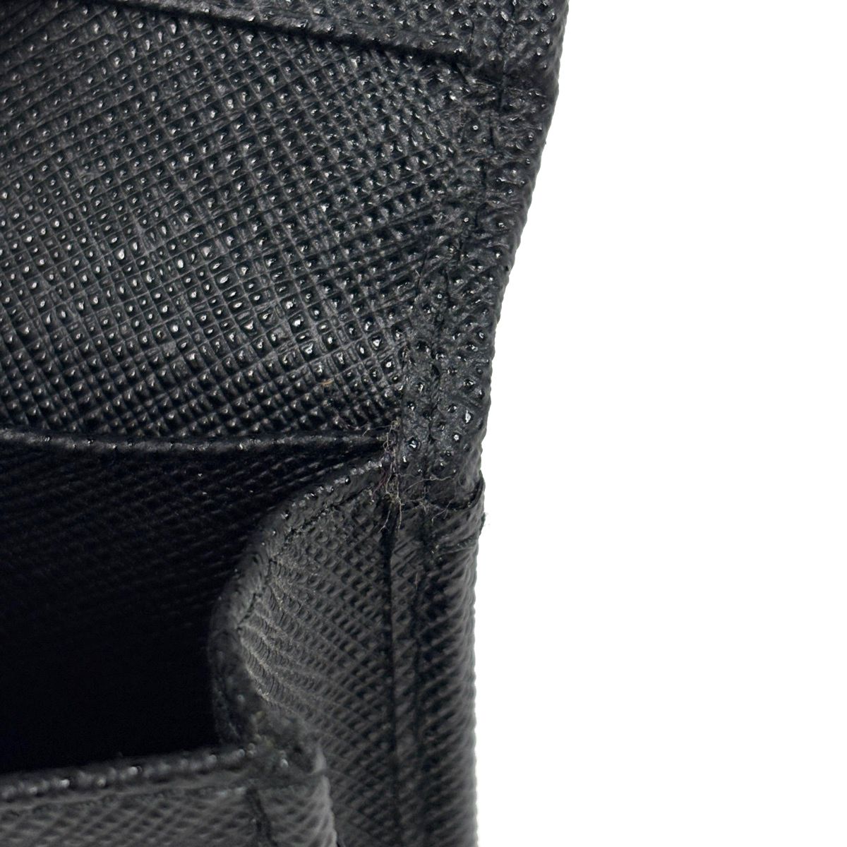 Prada Logo Card Case Business Saffiano Leather Nero — view 4