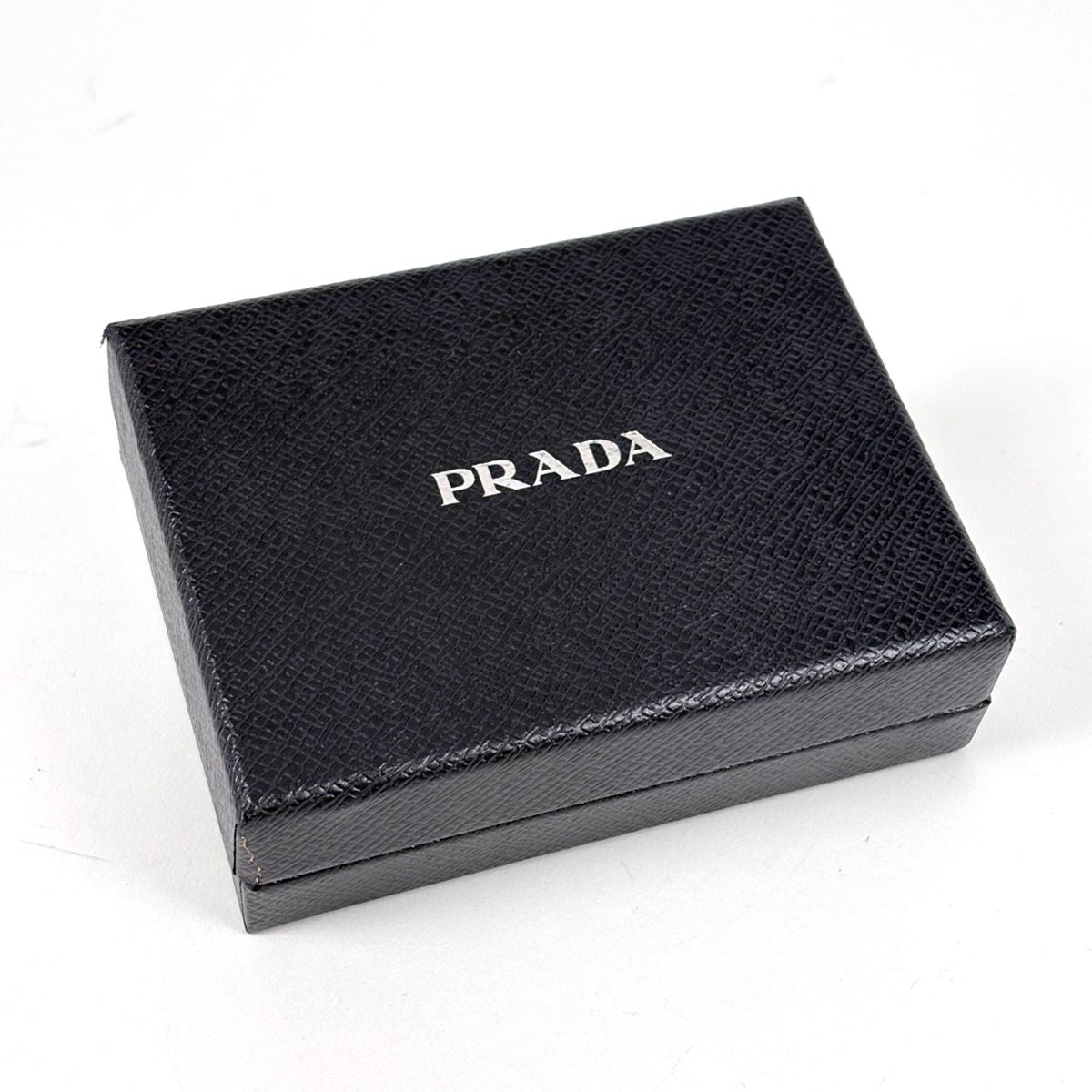 Prada Logo Card Case Business Saffiano Leather Nero — view 6