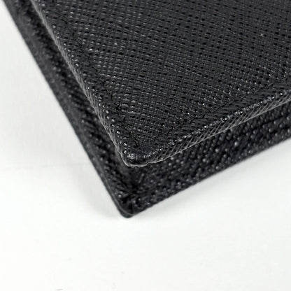Prada Logo Card Case Business Saffiano Leather Nero — view 3