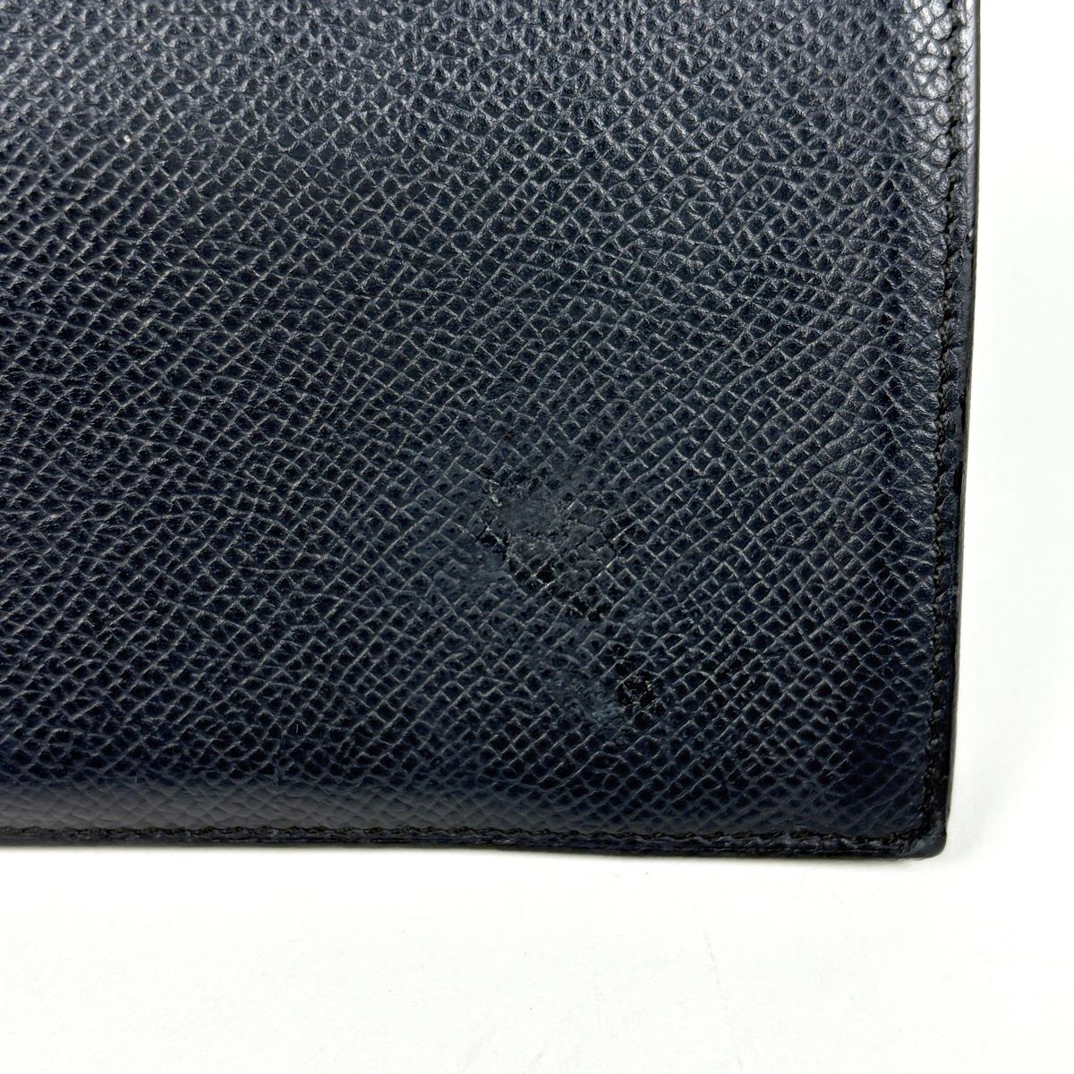 Hermes Citizen Twill Long Silk in Wallet Veau Blue Chien — view 3
