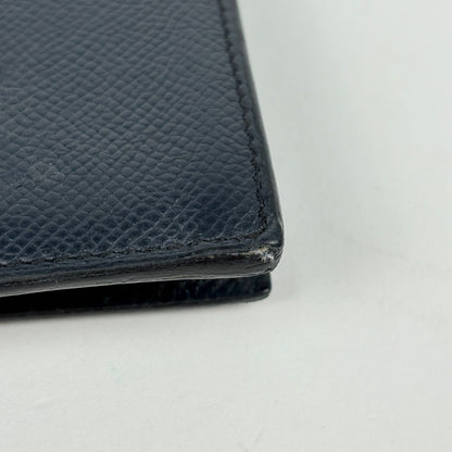 Hermes Citizen Twill Long Silk in Wallet Veau Blue Chien — view 4
