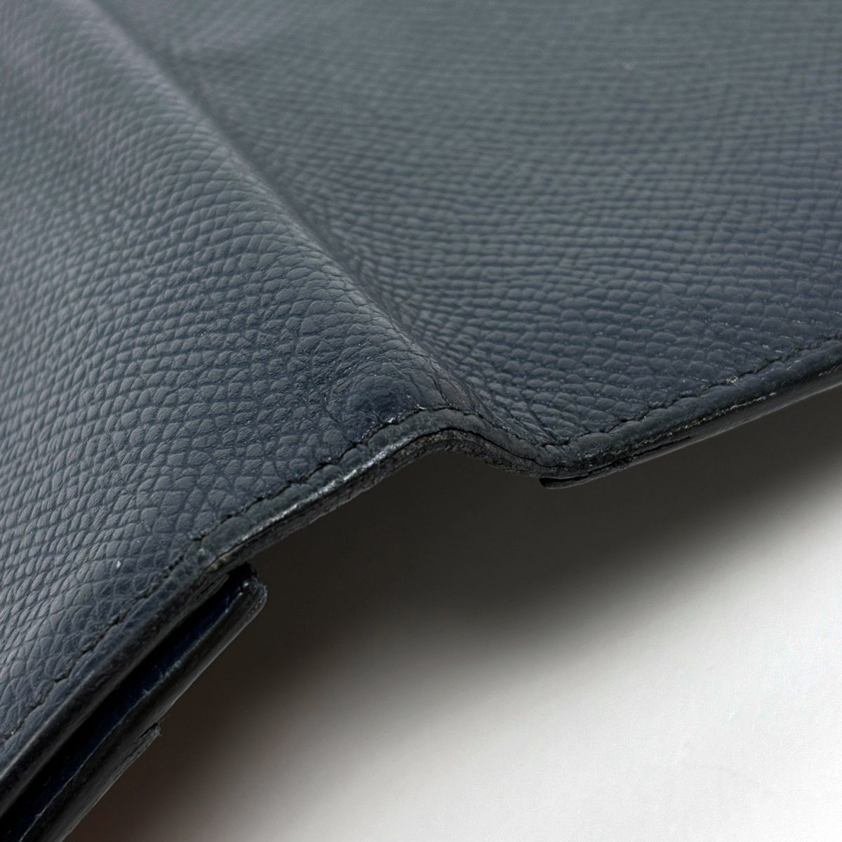 Hermes Citizen Twill Long Silk in Wallet Veau Blue Chien — view 5