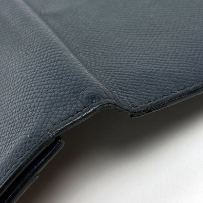 Hermes Citizen Twill Long Silk in Wallet Veau Blue Chien — view 5