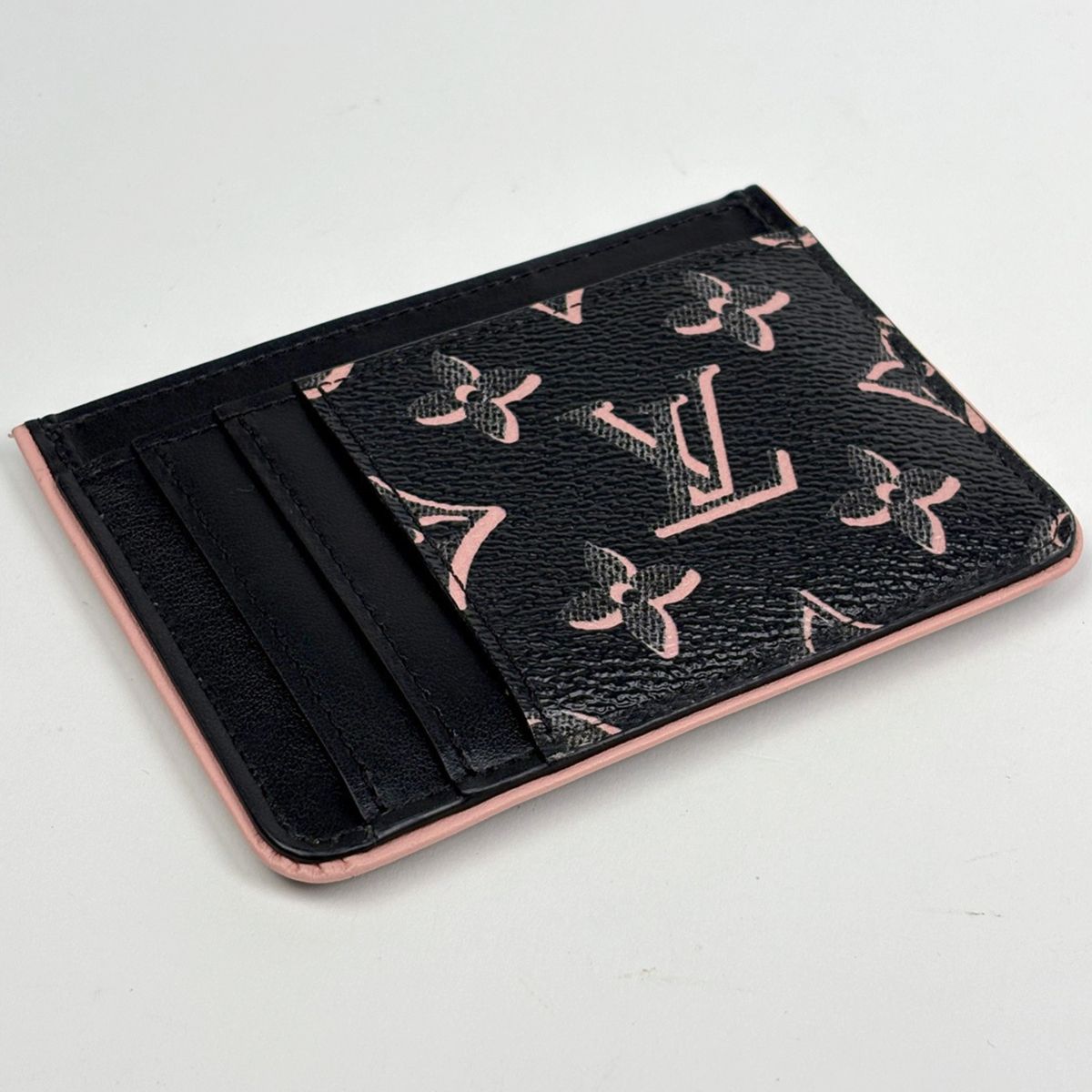 Louis Vuitton Card Holder LV Side Up Passcase Case Monogram Noir Pink — view 2