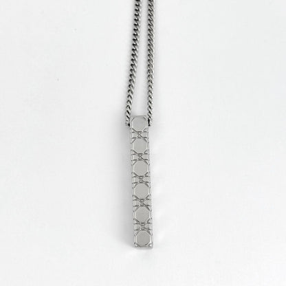 Dior Logo Necklace Cannage Stainless Steel Silver — view 2