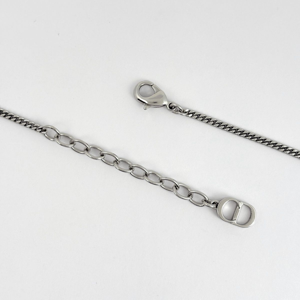 Dior Logo Necklace Cannage Stainless Steel Silver — view 3