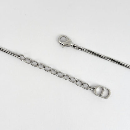 Dior Logo Necklace Cannage Stainless Steel Silver — view 3