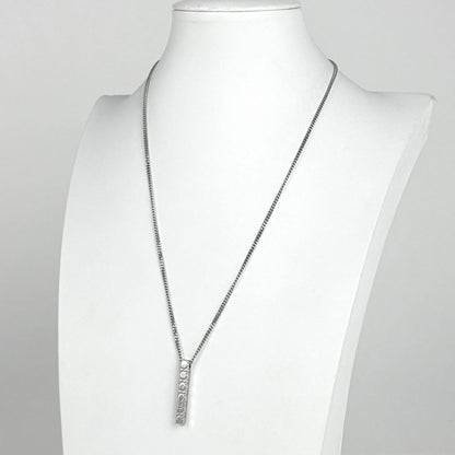 Dior Logo Necklace Cannage Stainless Steel Silver — view 4