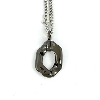 Dior Logo Necklace Contrast Silver — view 2