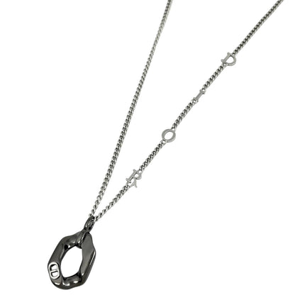 Dior Logo Necklace Contrast Silver