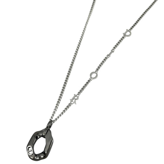 Dior Logo Necklace Contrast Silver