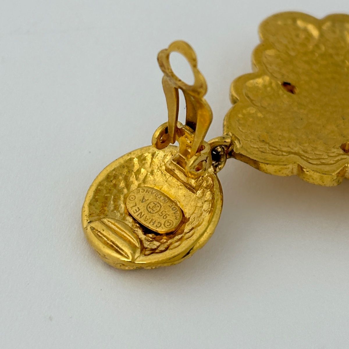 Chanel CC Logo Earrings Swing Diamond Gold Plated — view 3
