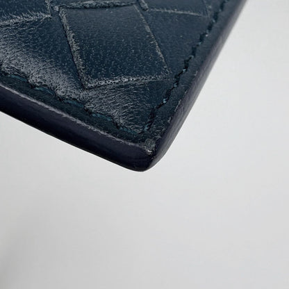 Bottega Veneta Intrecciato Card Case 2-Way Leather Blue — view 3