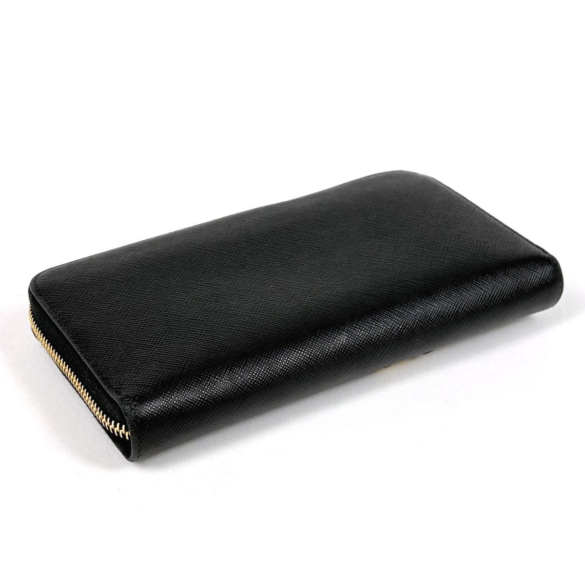 Prada Zip Around Wallet Robot Saffiano Leather Nero — view 2