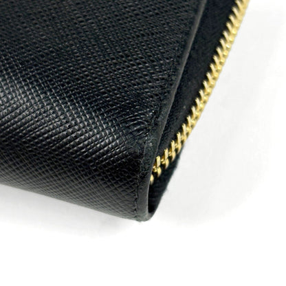 Prada Zip Around Wallet Robot Saffiano Leather Nero — view 3