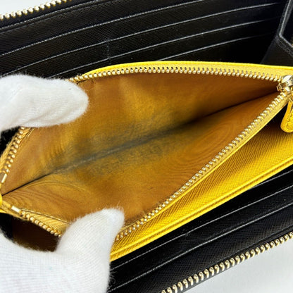 Prada Zip Around Wallet Robot Saffiano Leather Nero — view 7