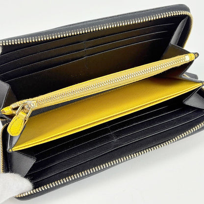 Prada Zip Around Wallet Robot Saffiano Leather Nero — view 6