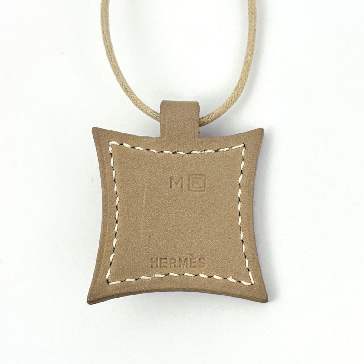 Hermes Touareg Necklace Leather Metal Beige Silver — view 2