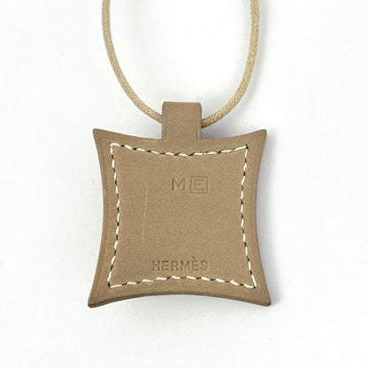 Hermes Touareg Necklace Leather Metal Beige Silver — view 2