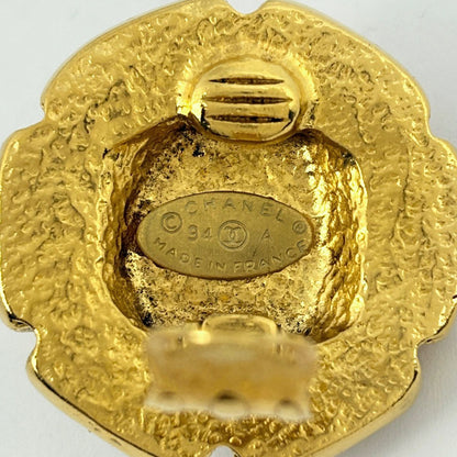 Chanel CC Logo Faux Pearl Earrings Gold Plated — view 5