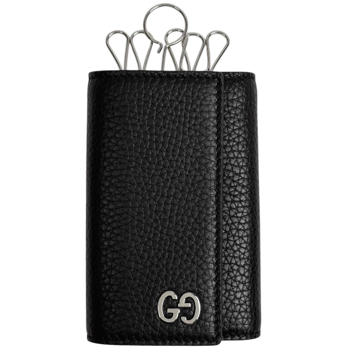 Gucci Interlocking Key Case Leather Black Key Holder