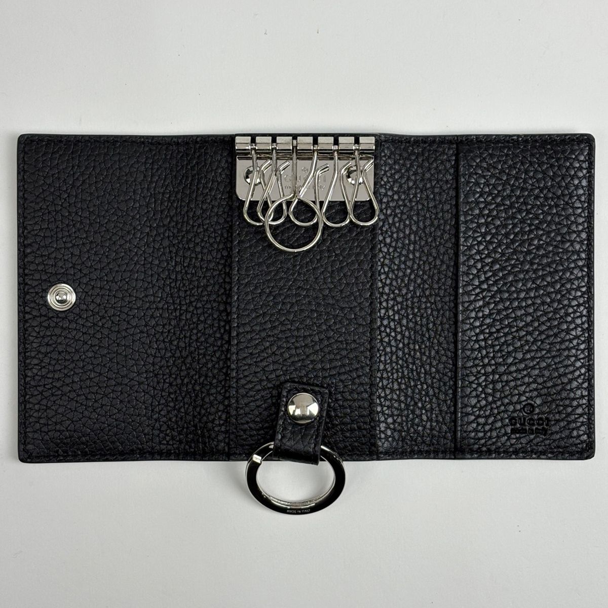 Gucci Interlocking Key Case Leather Black Key Holder — view 6