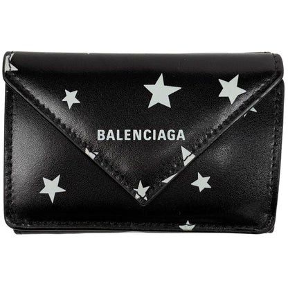 Balenciaga Paper Mini Wallet Leather Black