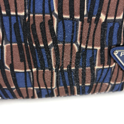 Prada Handbag 2-Way Fabric Brown Blue — view 4