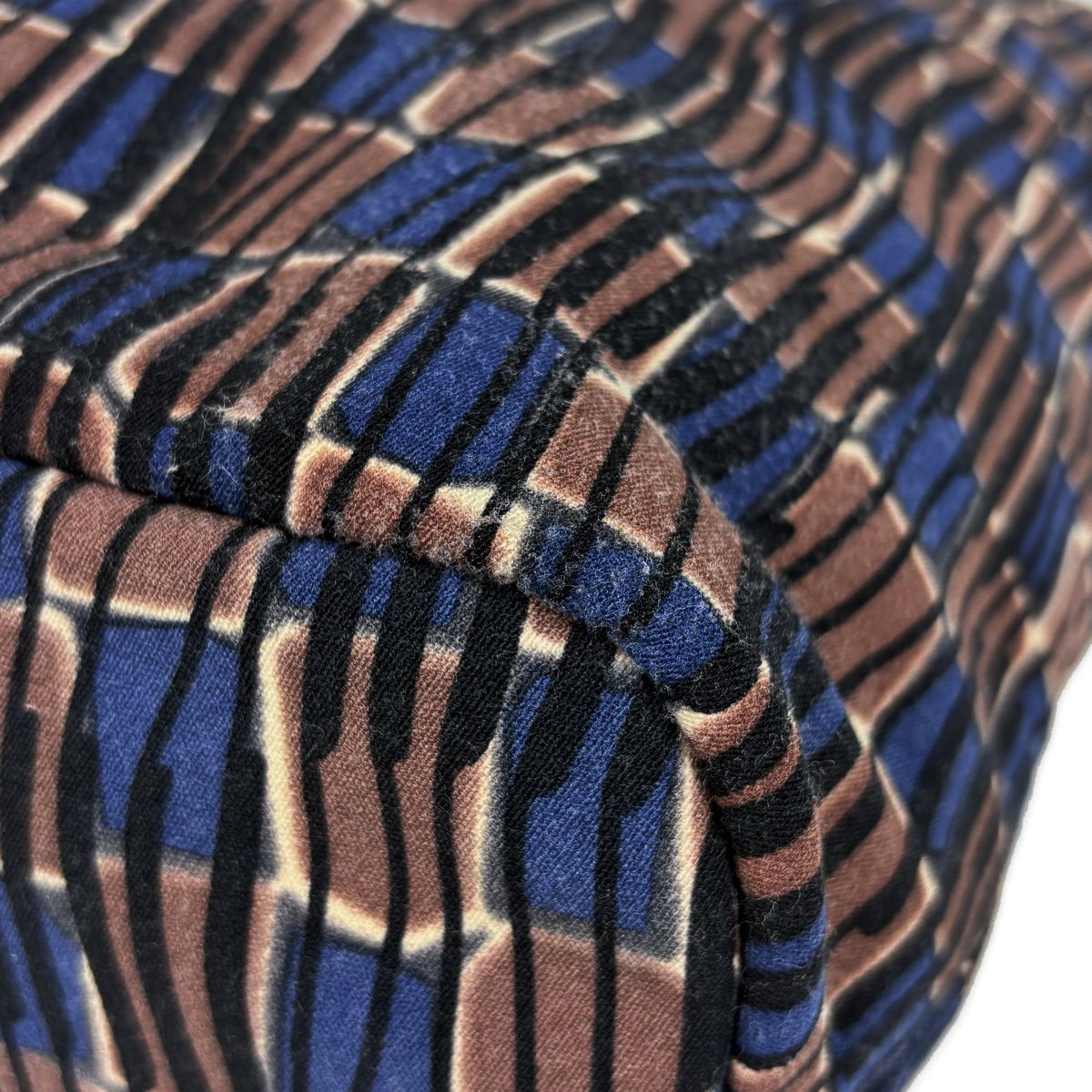 Prada Handbag 2-Way Fabric Brown Blue — view 3