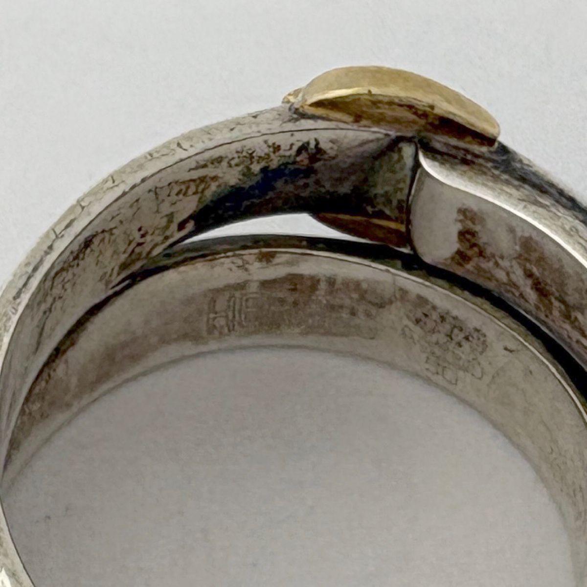 Hermes Double Tour Ring Belt 925 Sterling Silver 750 Gold — view 5